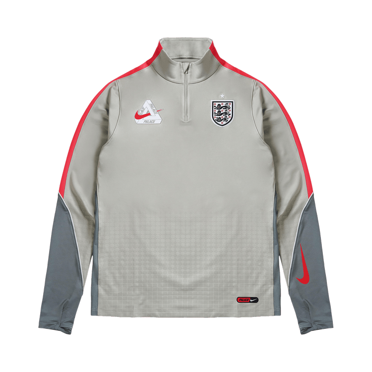 Palace x Nike England Dri-Fit Strike Drill Top "Pewter Grey/Cool Grey/Bright Crimson"