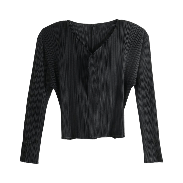 Pleats Please Issey Miyake Basics Cardigan "Black"