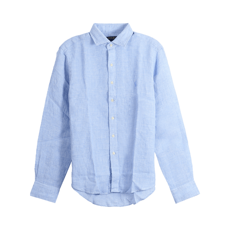 Polo Ralph Lauren Long-Sleeve Tissue Linen Sport Shirt "Cabana Blue/White"