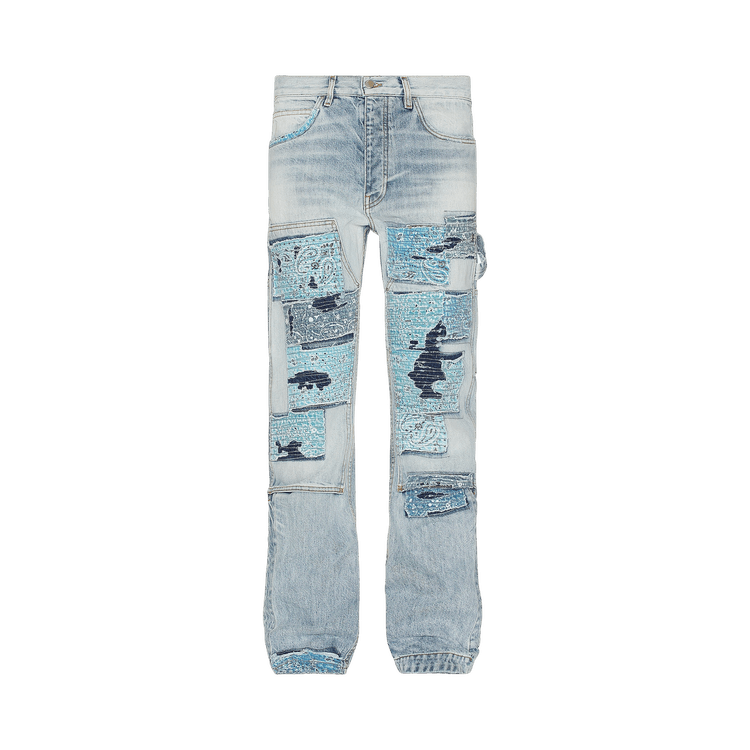 Amiri Patchwork Bandana Carpenter Straight Jean "Denim Blue"