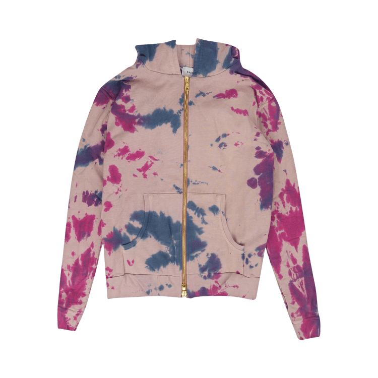 Rhude Peach Tie Dye Zip Up Hoodie "Grey"