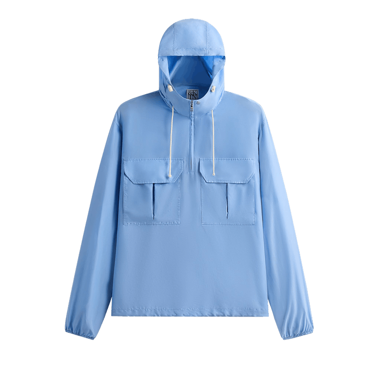 Kith &Kin Washed Silk Habotai Quarter Zip Raj Jacket "Millstream"