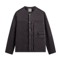 Kith &Kin Garment Dyed Silk Collarless Yardley Shirt "Phantom Grey"