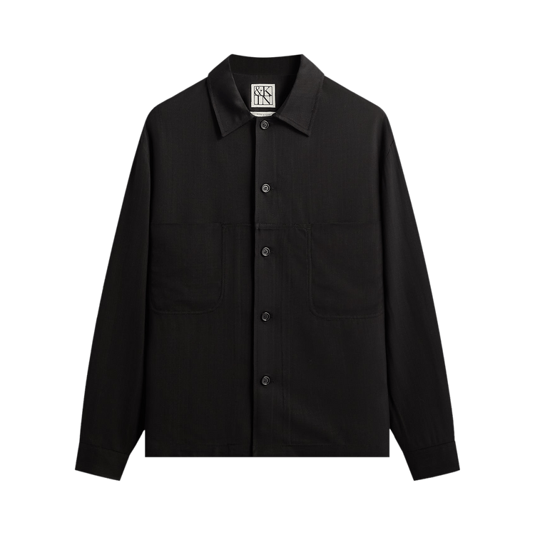 Kith &Kin Textured Viscose Ace Buttondown "Black"