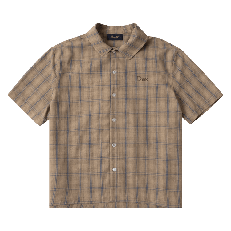Dime Plaid Button Up Shirt "Brown"
