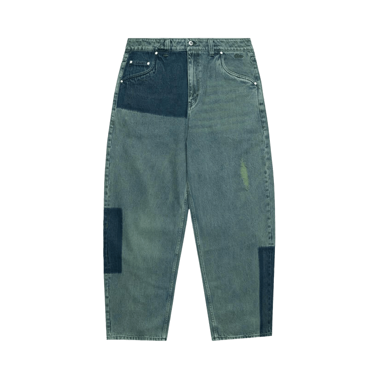Dime Baggy Denim Pants "Distressed Green"