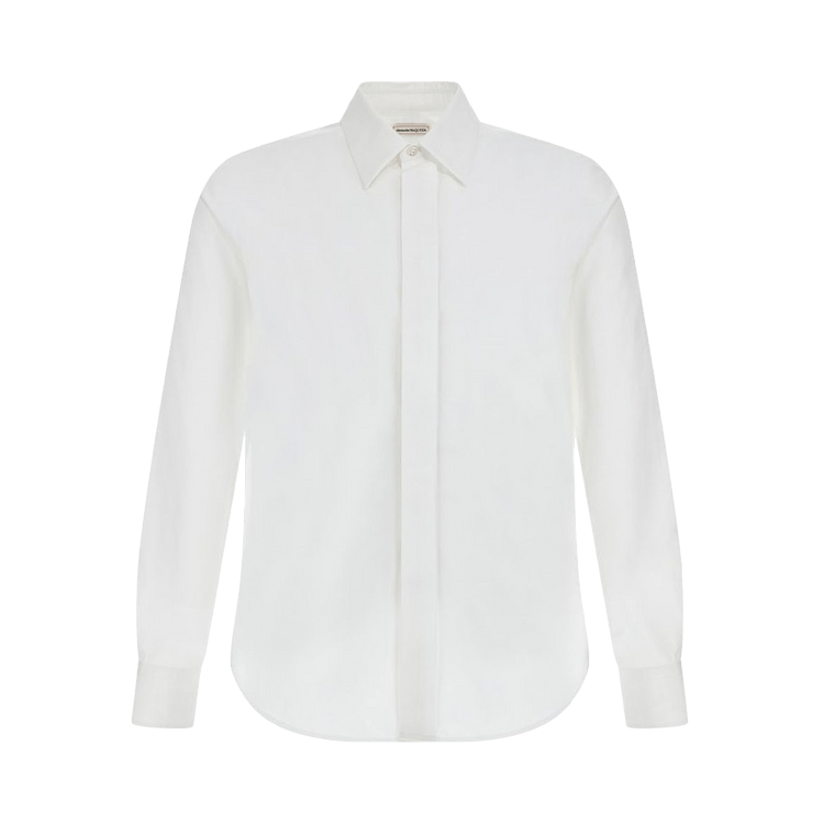 Alexander McQueen Long-Sleeve Shirt In Cotton Poplin "White"