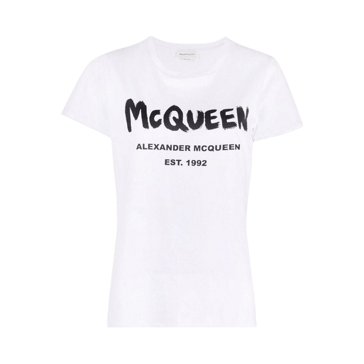 Alexander McQueen Graffiti Logo Short-Sleeve T-Shirt "White"