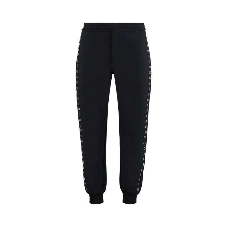 Alexander McQueen Eyelet Embellished Tapered Leg Joggers "Black"
