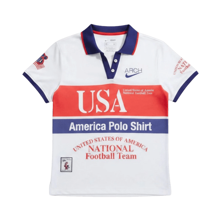 Nike Wmns Usa x V.A.A. Short-Sleeve Polo "White/Challenge Red"