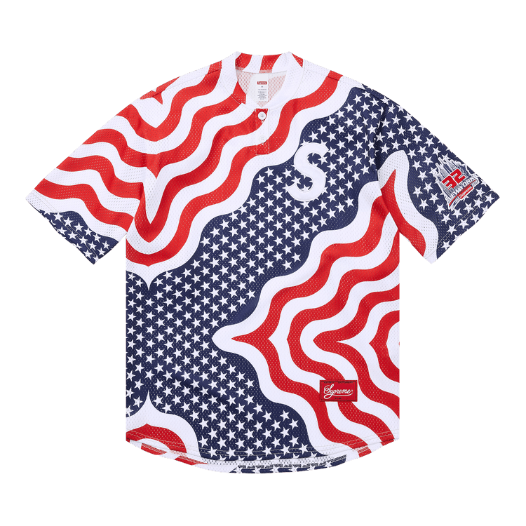 Supreme Shop S Logo Henley "Flag New York"