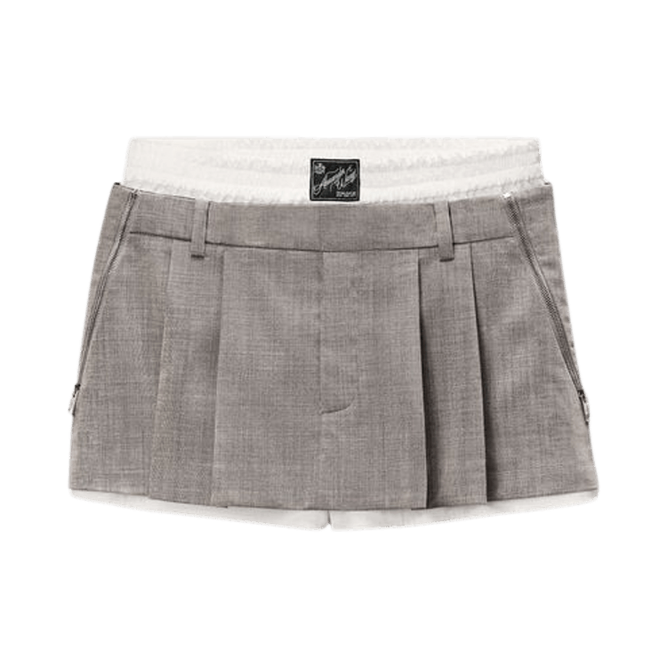 Alexander Wang Zipper Details Pre-Styled Pleated Skort "Light Heather Grey"