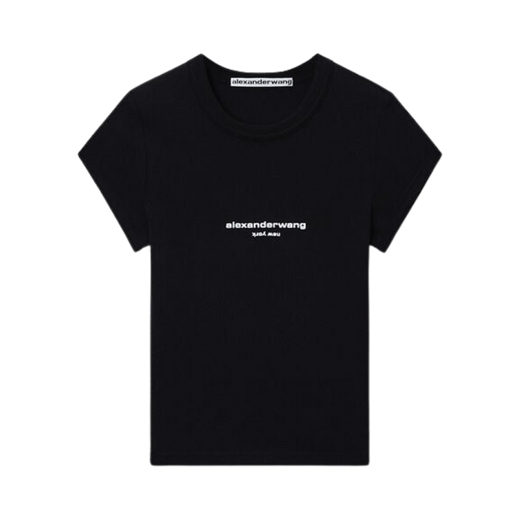 Alexander Wang Logo Print Fitted Tee "Black"