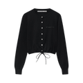 Alexander Wang Drawstring Hem Cardigan "Black"