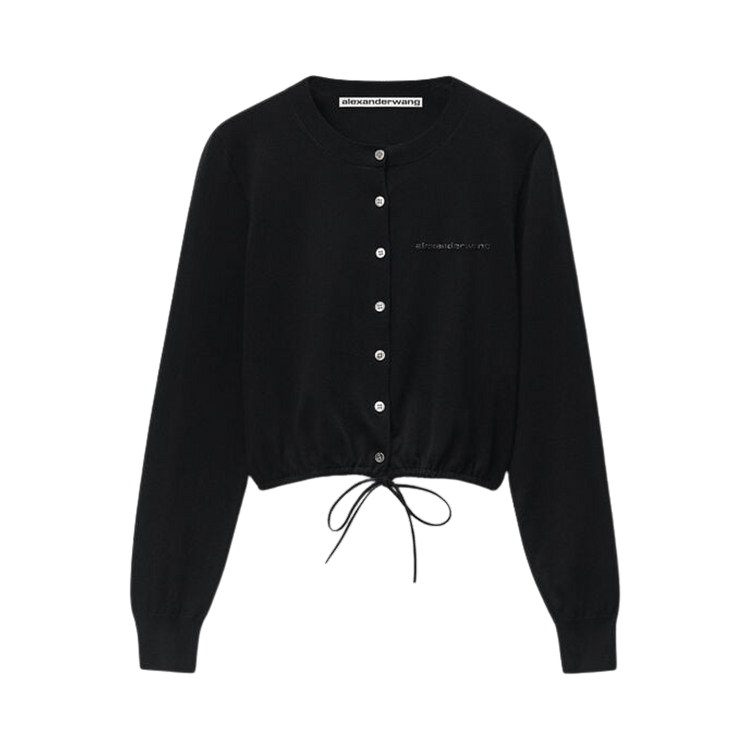 Alexander Wang Drawstring Hem Cardigan "Black"