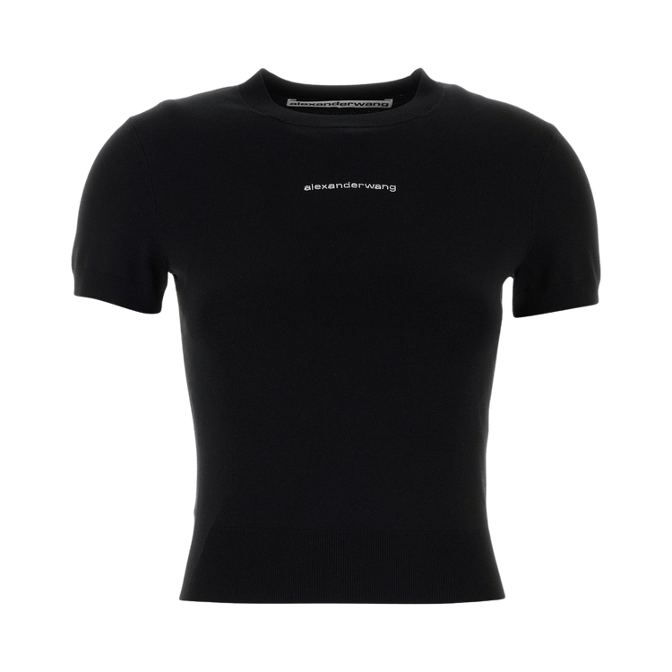 Alexander Wang Crewneck Hotfix Logo Short-Sleeve "Black"