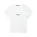 Alexander Wang Shrunken Short-Sleeve Logo Print Tee "White"