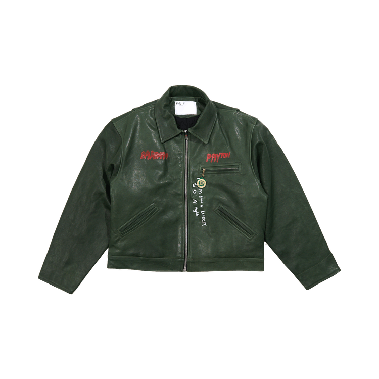 Paly Hollywood I Am Not Ashamed Leather Work Jacket "Green"