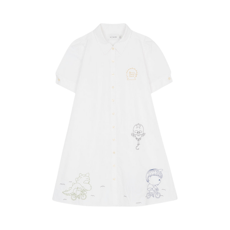 Brain Dead x Coach Embroidered Shirt Dress "White"