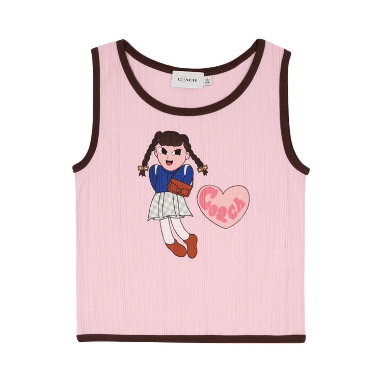 Brain Dead x Coach Pointelle Graphic Tank Top "Pink"