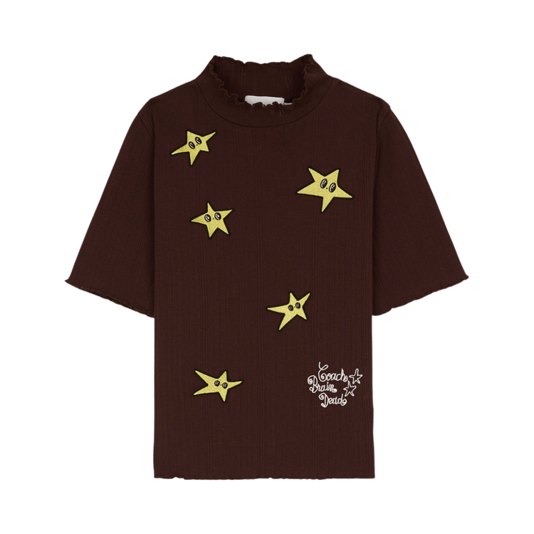 Brain Dead x Coach Pointelle Mockneck Top "Brown"