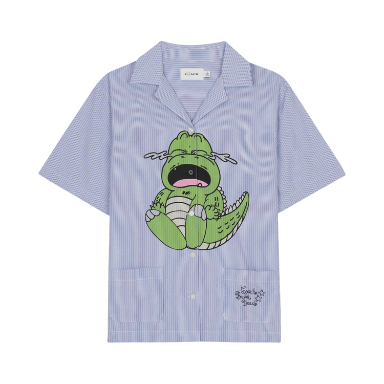 Brain Dead x Coach Crying Darby Dino Short Sleeve Button Up Shirt "Light Blue"