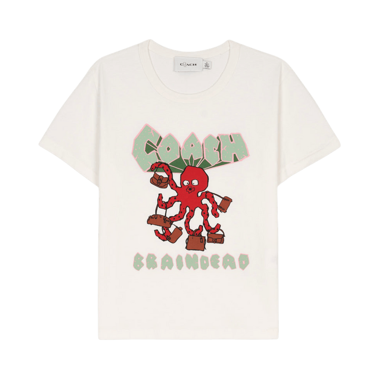 Brain Dead x Coach Octopus Graphic 90s T-Shirt "White"