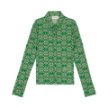 Brain Dead x Coach Printed Mesh Button Up Shirt "Dark Green"