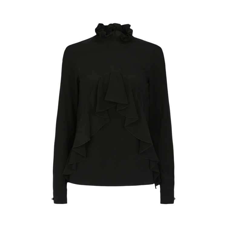 Givenchy Ruffled Silk Blouse "Black"