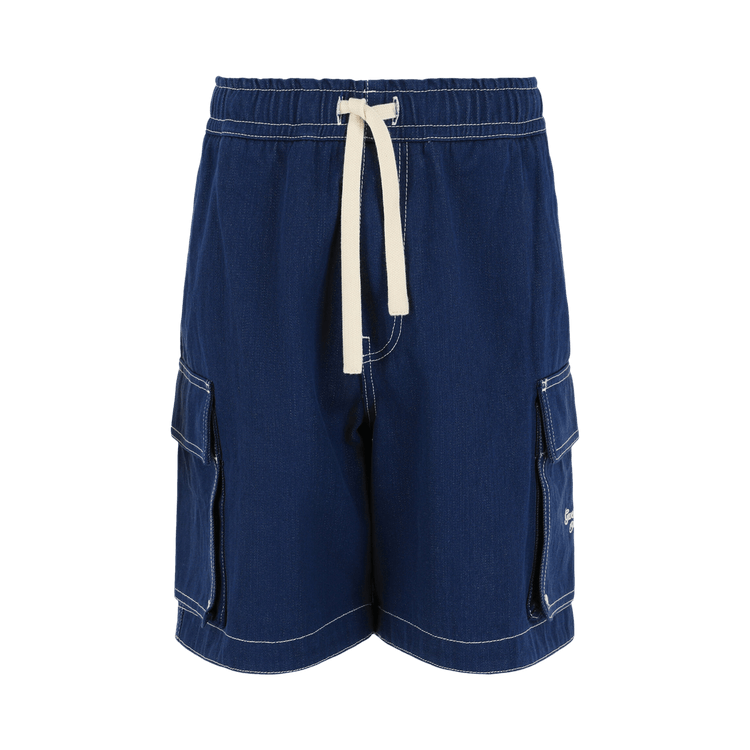 Givenchy Contrast Stitching Denim Boardshorts "Purple/Blue"