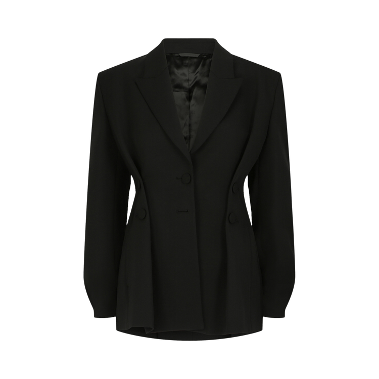 Givenchy Structured Tricotine Wool Jacket With Satin Collar "Black"