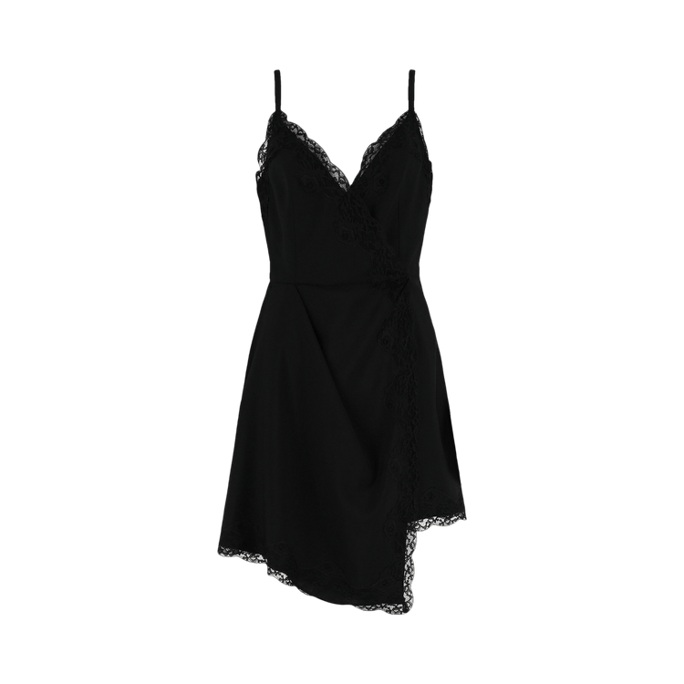Alexander McQueen Lace-Trim Asymmetric Mini Dress "Black"