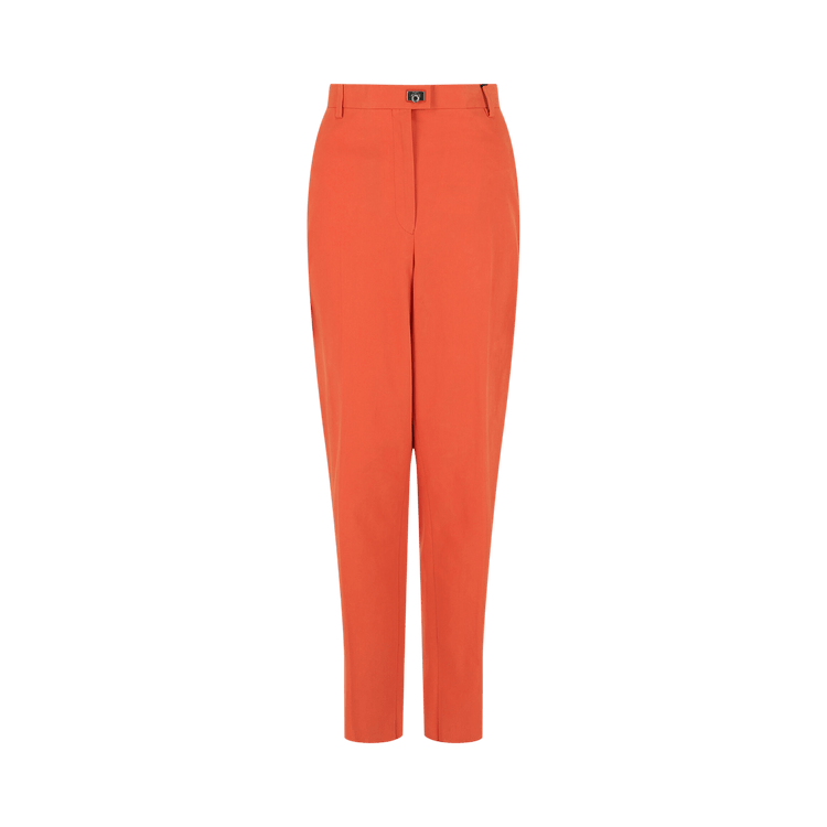 Ferragamo Gancini-Plaque Straight-Leg Trousers "Orange"
