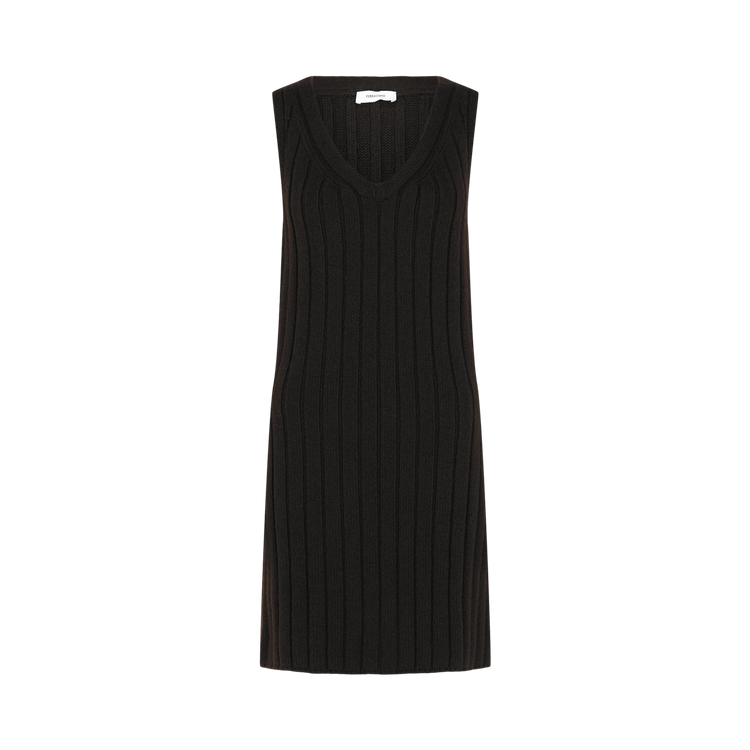 Ferragamo Ribbed Knit Dress "Medium Brown"