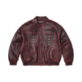 Supreme Multi Studded Leather Jacket "Burgundy"
