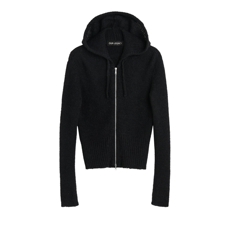 Our Legacy Compact Zipper Hood "Black Fuzzy Alpaca"