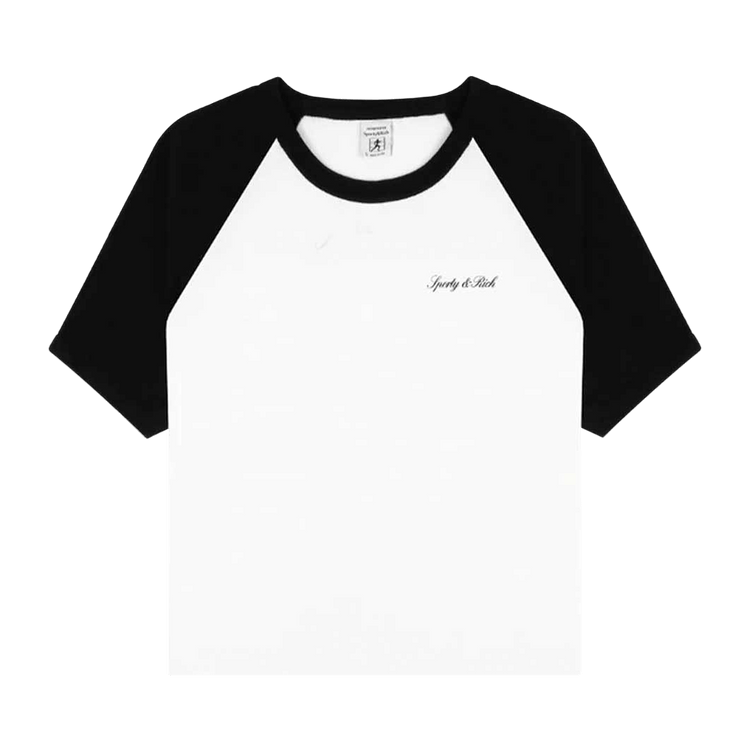 Sporty & Rich Signature Logo Tee "White/Black"