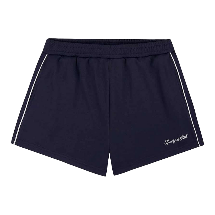 Sporty & Rich Signature Logo Retro Track Shorts "Dark Navy"