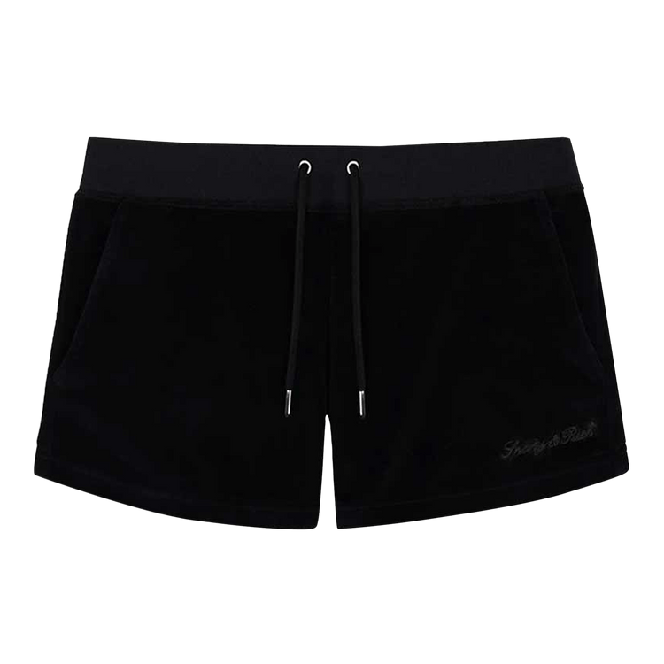 Sporty & Rich Signature Logo Krystal Shorts "Black/Crystal"