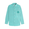 Sporty & Rich NY Crest Oversized Shirt "Amalfi Green Striped"