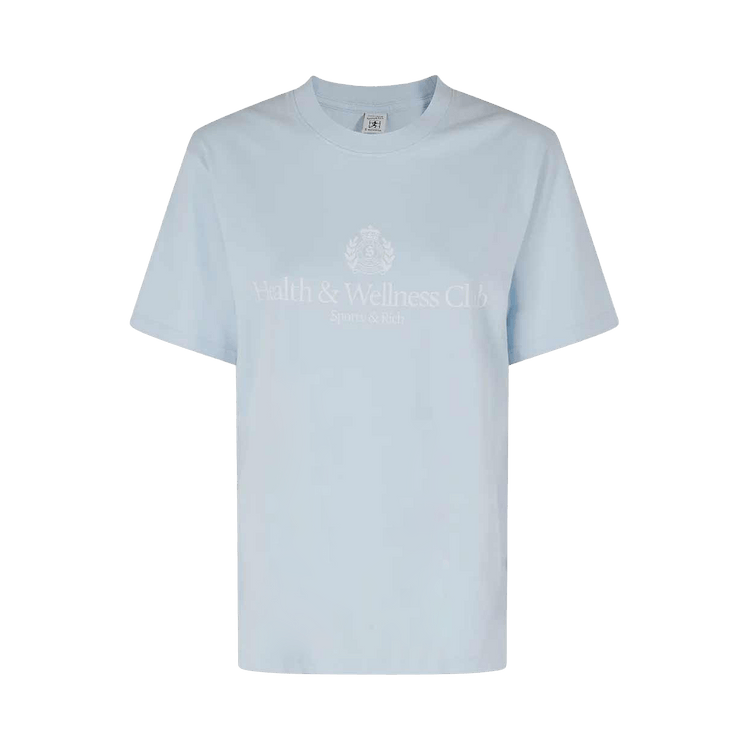 Sporty & Rich H&W Crest T-Shirt "Ciel/White"