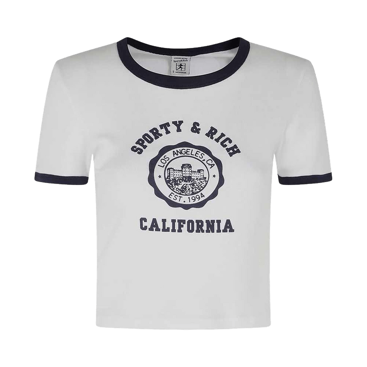 Sporty & Rich California Emblem Soft Ringer Tee "White"