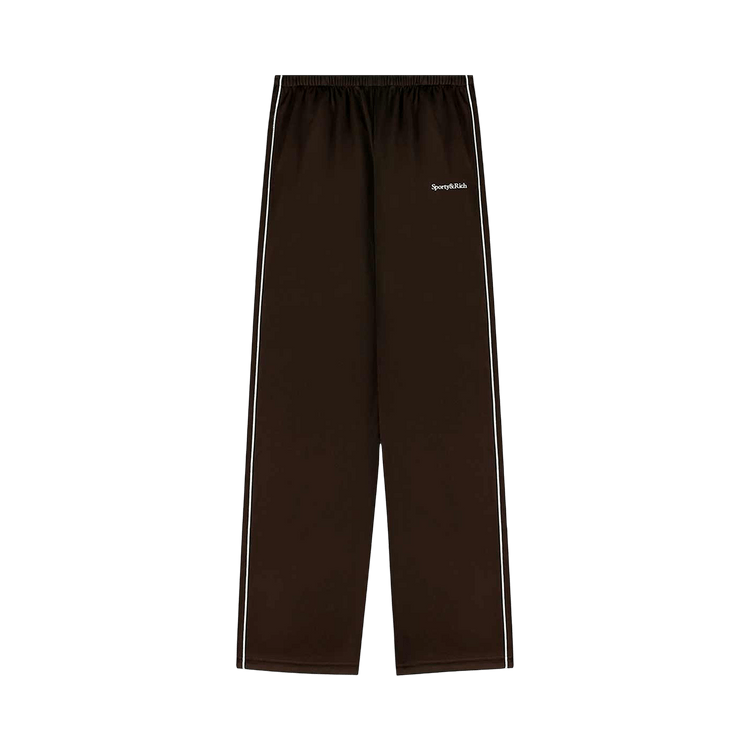 Sporty & Rich Serif Logo Retro Track Pants "Cioco/White"
