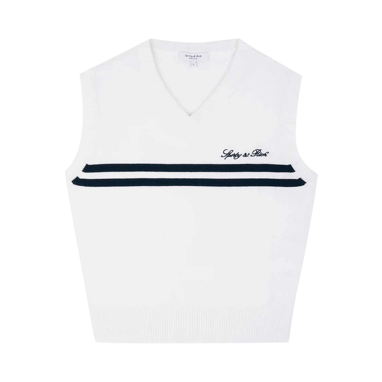 Sporty & Rich Signature Logo Knitted Vest "White"
