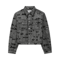 Sp5der Sex AOP Foil Trucker Jacket "Silver"