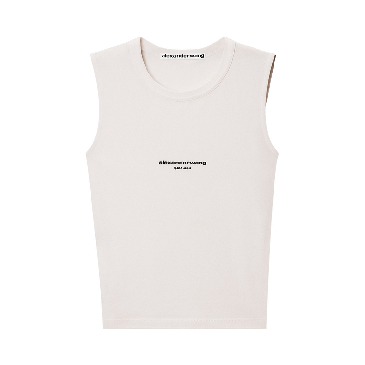 Alexander Wang Logo Print Fitted Tank Top "White"