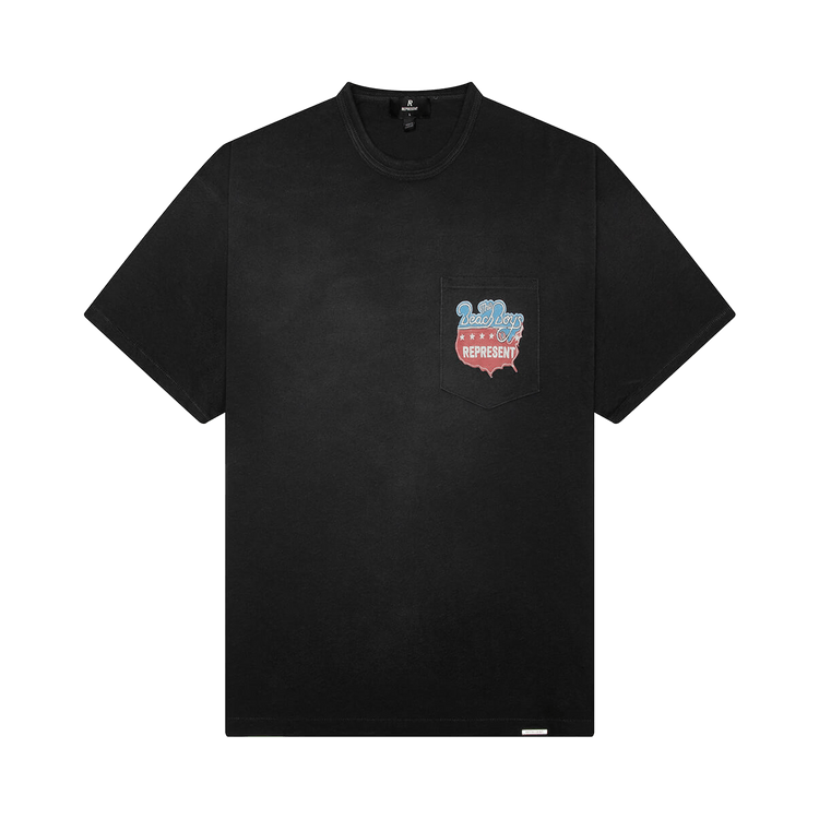 Represent Clo x Beach Boys Americas Band T-Shirt "Stained Black"
