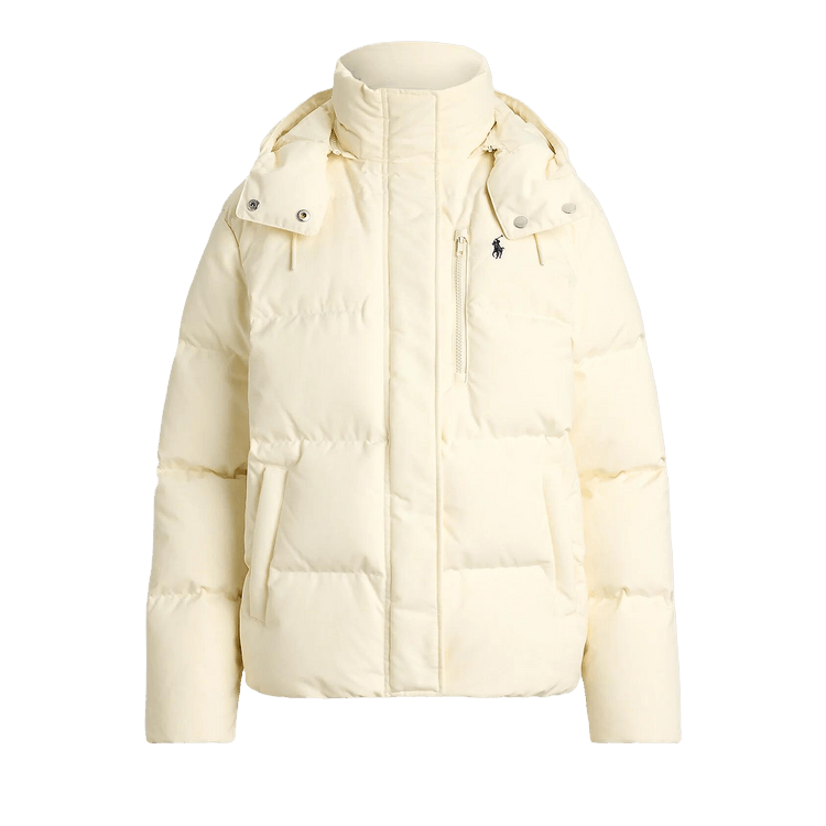 Polo Ralph Lauren 95D Matte Taffeta Woven Coat "Estate Cream"