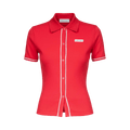 Marine Serre Cute 70's Polo T-Shirt 'Red'