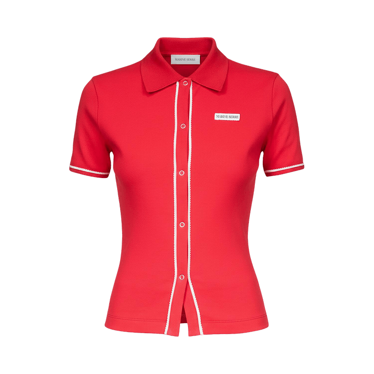 Marine Serre Cute 70's Polo T-Shirt 'Red'